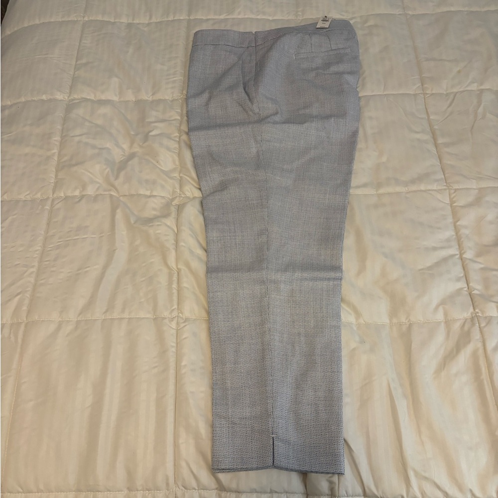Talbots Petite lightweight, Tweed Blue and White pants, NWT